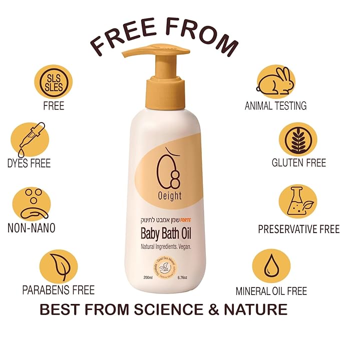 Baby Bath Oil Forte 100% Natural Active Ingredients Dead Sea Mineral