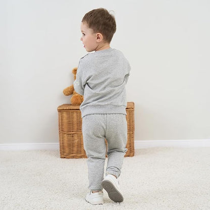 Fullfamous Baby and Toddler Boys 100% Cotton 2 Piece Long Sleeve Sweatshirt and Sweatpant Jogger Pants Set Newborn-4T