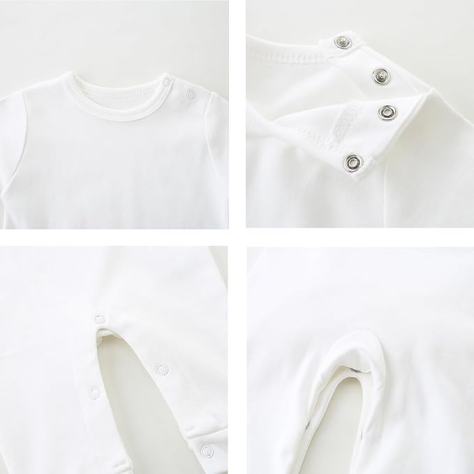 Unisex Baby Onesie, Long Sleeve 100% Cotton Baby Clothes, Baby Footless Jumpsuit