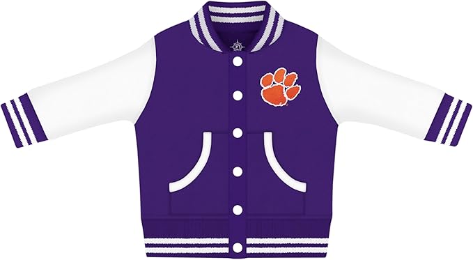 Creative Knitwear College Baby Varsity Jacket Lightweight - Team Logo, Multiple Colors, Unisex, (0 Months - 4T)