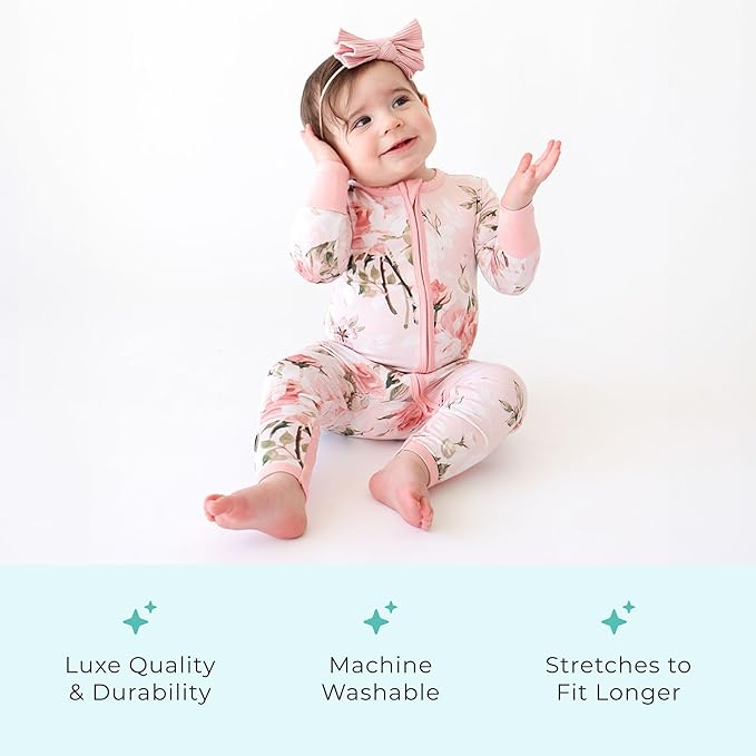 Posh Peanut Convertible Baby Sleepers - Girls Footless Baby Pajamas with 2 Way Zipper for Easy Diaper Changes
