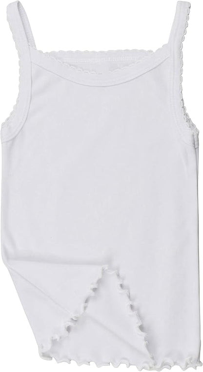 ToBeInStyle Girl's 4 Pack Ruffle Hem Spaghetti Strap Tank Tops