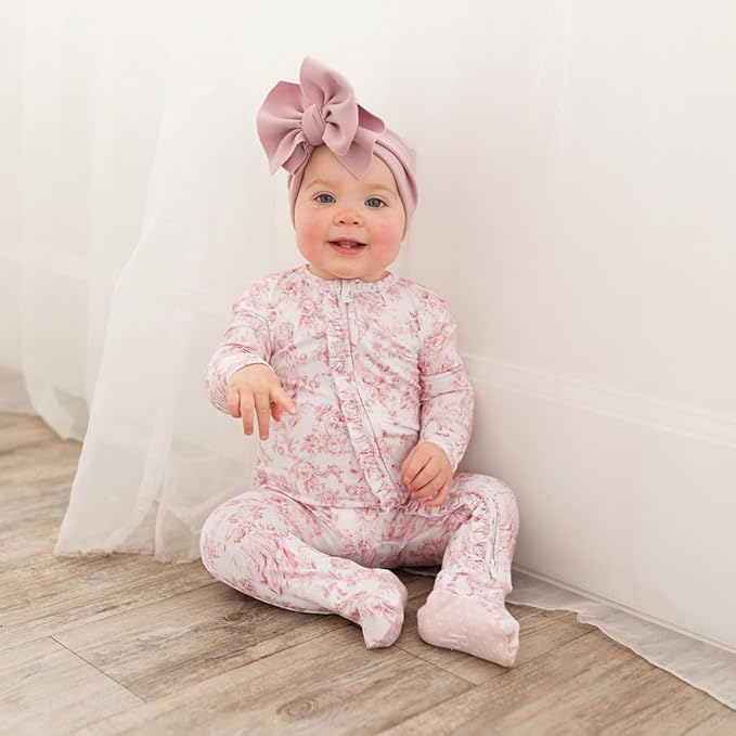 Ruffled Zippered Vintage Pink Rose One Piece