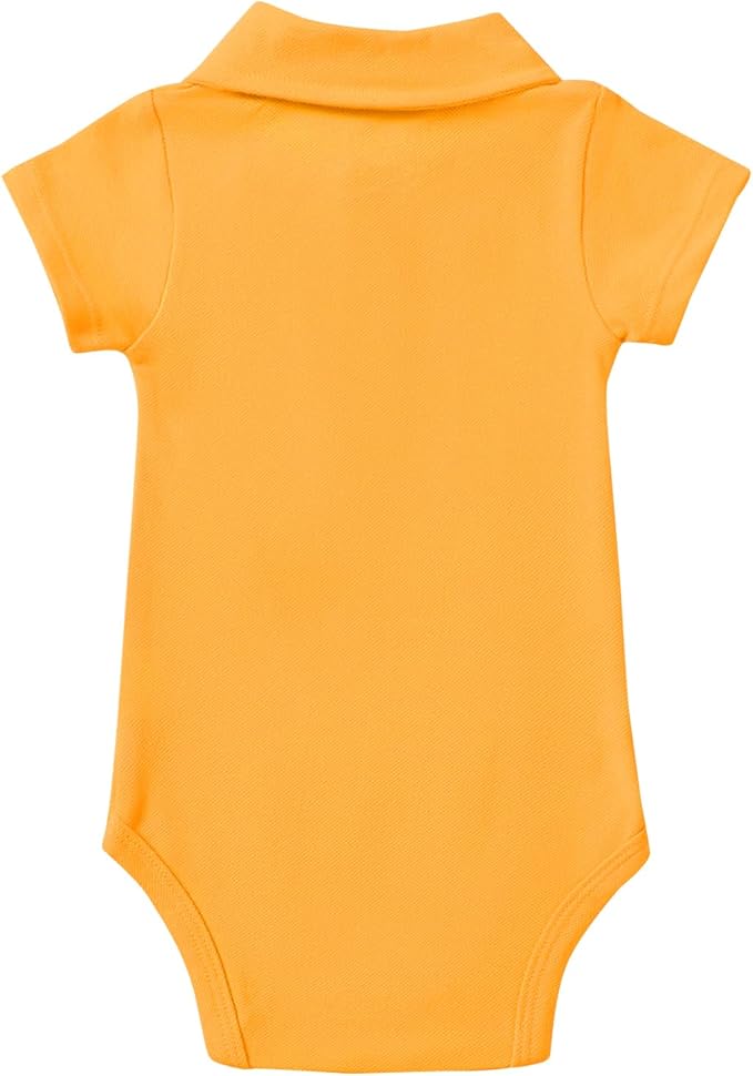 ROMPERINBOX Newborn Baby Boy Collared Onsies Polo Shirt Bodysuit Pique Solid Color Mesh Bubble Short Sleeve Romper Clothes