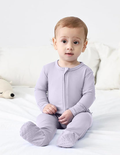 Baby Footie Romper Pajamas Unisex Newborn Infant Pjs Soft Rompers Viscose from Bamboo Sleepwear