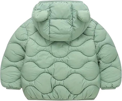 Toddler Winter Coats Puffer Padded Jacket Baby Boys Girls Bear Hoods Down Jacket Light Weight Infant Outerwear