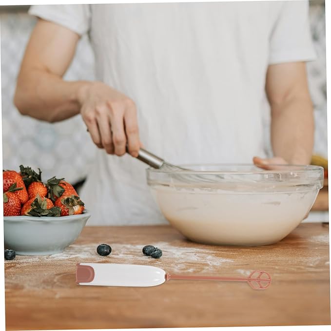 Kichvoe Electric Milk Powder Stirring Rod Handheld Mixer for Shakes Lightweight Compact Kitchen Tool for Parents the Go Warm White No Batteries Included