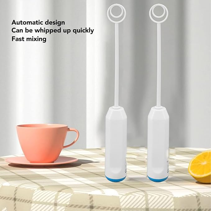 Handheld Drink Mixer, Baby Formula Mixer Mini Milk Foamer Battery Operated Drink Mixer for Coffee, Latte, Cappuccino, Egg Whipping(White)