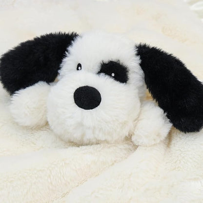 Puppy Baby Security Blanket for Toddler Infant Newborn Boys and Girls Soft Lovey Plush Fabric and Satin Backing, Black 13.5 Inch