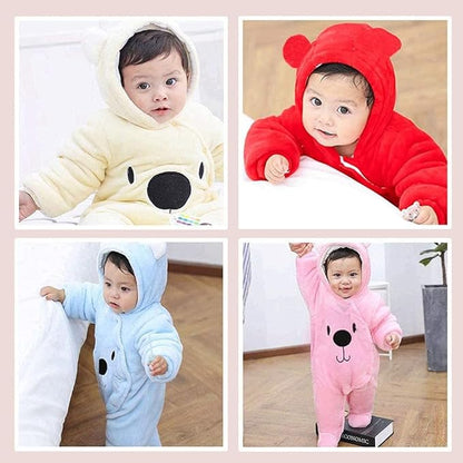 ALLAIBB Baby Newborn Snowsuit Winter Hooded Footie Fleece Jumpsuit for Infant Girls Boys