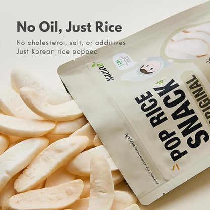 Naeiae Pop Organic Snack, Rice Puffs Teething Snack for Babies & Toddlers (100% Korean Rice, Naturally Gluten-Free, No Oil) Wholesome Baby Teether Food, Nutritious Finger Snacks for 6 Months to 2 Years, 5-Pack