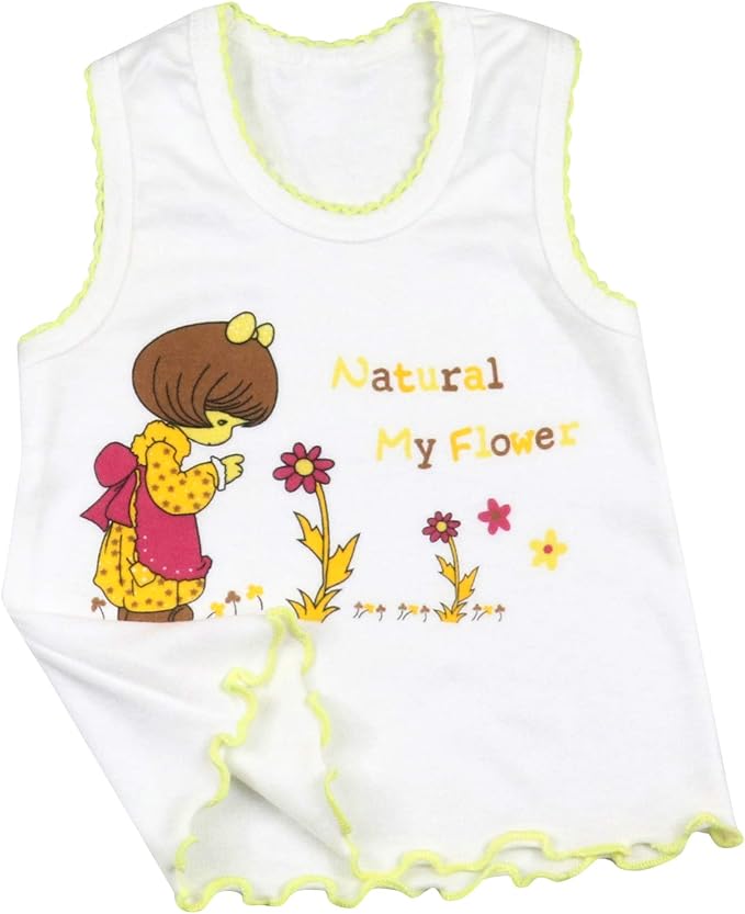 ToBeInStyle Girl's 4 Pack Ruffle Hem Cotton Tank Tops