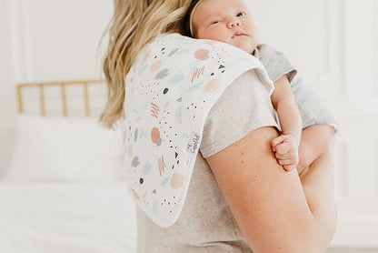 Copper Pearl Premium Baby Burp Cloths - 3-Pack Large Cotton Burp Cloths, Extra Soft Spit Up Rags with 3 Absorbent Layers, Perfect for Baby Boy and Baby Girl Gifts (21" x 10" Size, Zella Set)