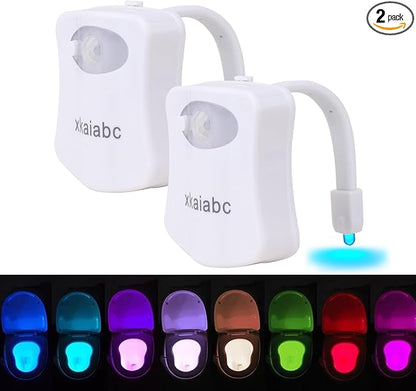 Toilet Light, Motion Sensor Night Light, Led Lights Inside Toilet Motion Sensor, Bathroom Night Light 8 Colors Motion Activated, Led Lights for Kids Bathroom Decor