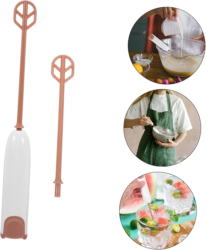 Cabilock Handheld Electric Mixer Multifunctional Stirrer for Milk Powder Shakes Detachable Drink Blender Wand with Extended Rod for Easy Cleaning and Powerful Mixing