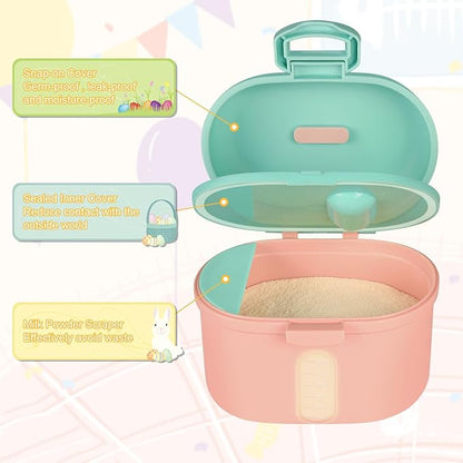 Accmor Baby Formula Dispenser On The Go, Portable Milk Powder Formula Dispenser with Scoop,Formula Containers for Travel Hold 8.5oz/240g Formula, Pink