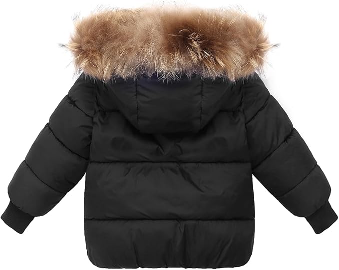 Baby Boy Winter Coat Toddler Girl Hooded Puffer Jacket Fur Collar Down Outerwear