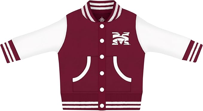 Creative Knitwear College Baby Varsity Jacket Lightweight - Team Logo, Multiple Colors, Unisex, (0 Months - 4T)