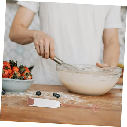 Electric Milk Powder Mixer Handheld Stirring Tool Portable Multifunctional Drink Blender for Juice Battery Operated with Detachable Rods Easy to Clean and Maintain Warm White