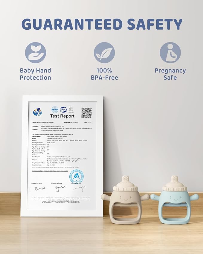 2Pack Baby Teething Toy for Over 3 Month, Food Grade Silicone Teething Mitten, Anti Dropping Wrist Hand Teethers Baby Chew Toys for Sucking Needs, BPA Free (Patent Pending)