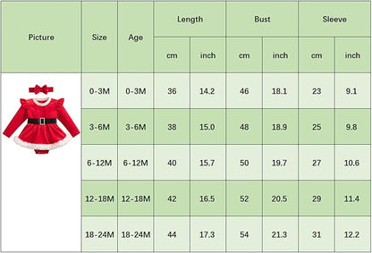 Newborn Infant Baby Girl Christmas Clothes Santa Claus Romper Dress Fur Trim Velvet Jumpsuit Bodysuit Hat Costume