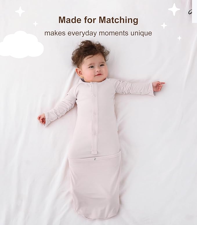 Baby Sleeper Gown Viscose from Bamboo Newborn Nightgowns Unisex Long Sleeve Sleep Sack