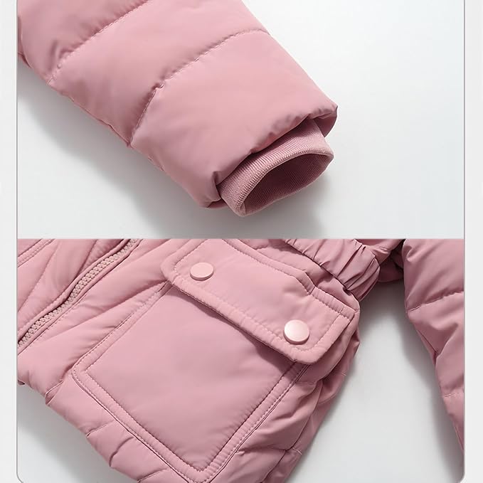 Kids 2 Piece Snowsuit Sets Girls Boys Winter Cute Hooded Puffer Jacket Snow Pants Snowboard Skiing Sets Insulated