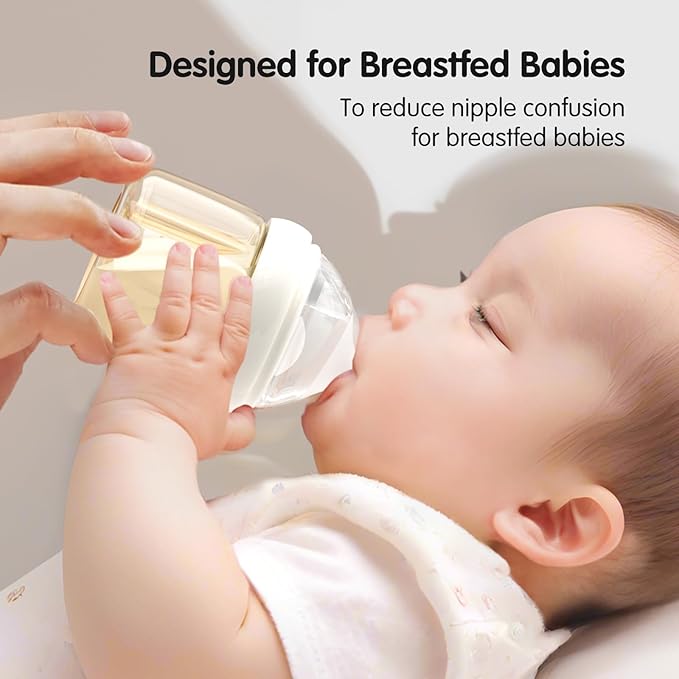 Natural Flow Silicone Baby Bottle Nipple for Wide Neck Bottles Level 0, Extra Slow Flow (SS) Nipple, 0+ Months, 4 Counts (Pack of 1) BPA-Free