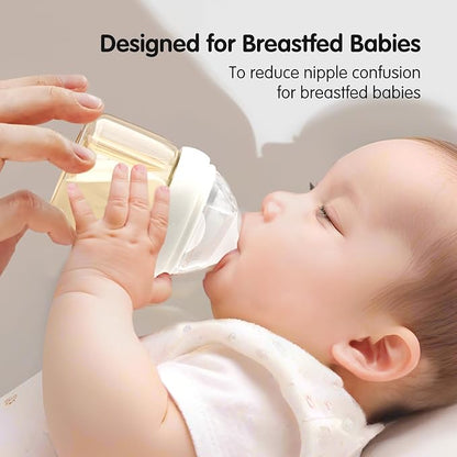 Natural Flow Silicone Baby Bottle Nipple for Wide Neck Bottles Level 0, Extra Slow Flow (SS) Nipple, 0+ Months, 4 Counts (Pack of 1) BPA-Free