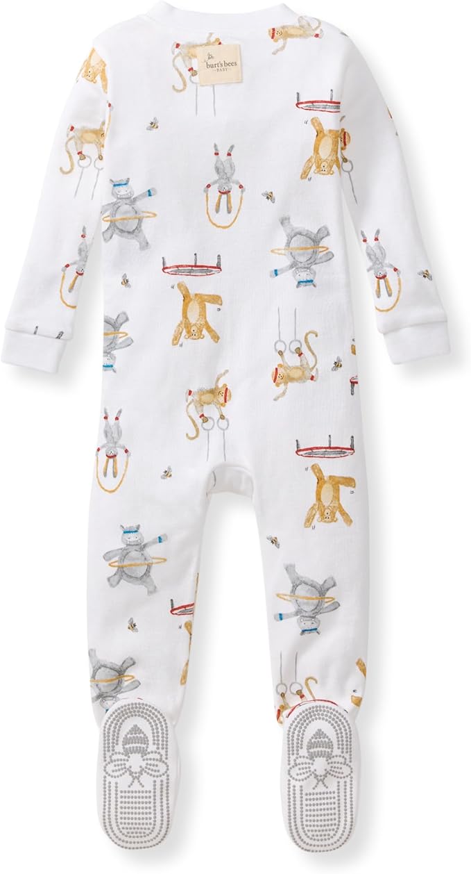 Burt's Bees Baby baby-boys Sleeper Pjs, 100% Organic Cotton, One-piece Footie, Zip Up Jumpsuit, Snug Fit Pajamas