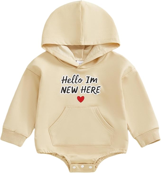 Thorn Tree Baby Boy Valentines Outfit Hooded Sweatshirt Bubble Romper Newborn Sweater Infant Onesie Hoodie