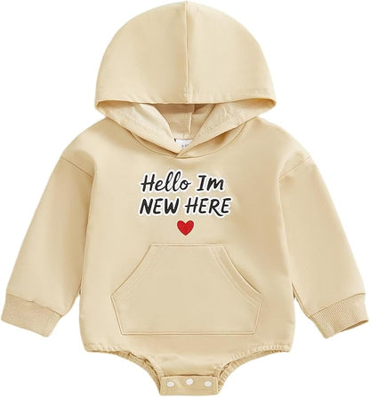 Thorn Tree Baby Boy Valentines Outfit Hooded Sweatshirt Bubble Romper Newborn Sweater Infant Onesie Hoodie