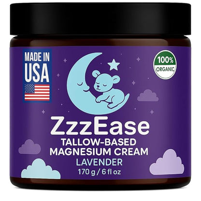 Magnesium Lotion for Kids | Tallow-Based Magnesium Lotion for Sleep | Lavender Scented | No Melatonin Sleep Aid | Arnica Cream, Eczema Cream for Kids | Organic, Made in the USA, 3 Month Supply