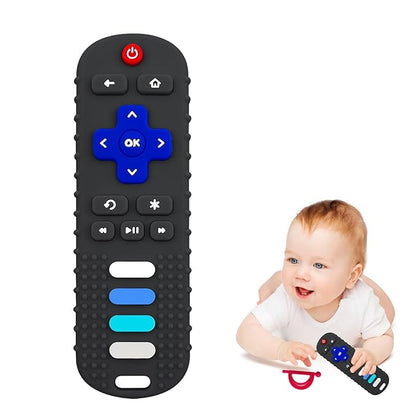 Baby Teething Toys, Food Grade Silicone Teethers for Babies 3-6 Month, 6-18 Months, TV Remote Control Shaped Teething Toy, Chew Toys for Boys and Girls Teether Toys, Freezer BPA Free