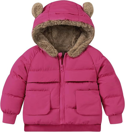 TUONROAD Baby Girls Coats for 6 Months-5 Years Toddlers Boy Winter Jacket Warm Bear Hooded Outdoor Coats Size 5