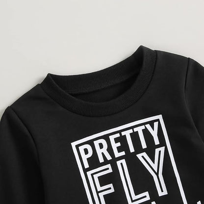 Murnouche Toddler Baby Boy Fall Winter Outfits Letter Crewneck Sweatshirt Casual Pants 2Pcs Clothes Set