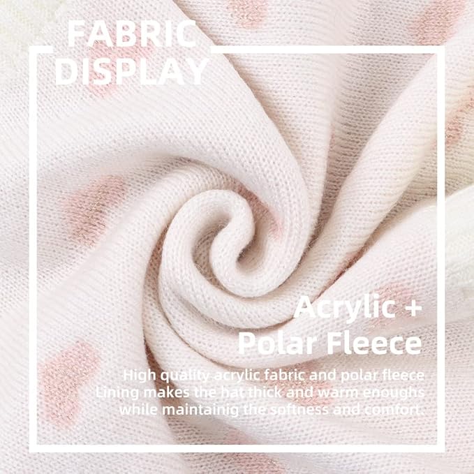 JANGANNSA Knitted Baby Hat Scarf Set Winter Warm Boys Girls Beanie Fleece Lining Toddler Kids Hats with Pompom