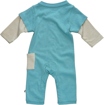 Babysoy Long Sleeve Baseball Style One Piece Coverall Romper