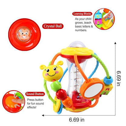 Baby Toys 0-6-12 Months, Baby Rattle Toys Activity Ball Infant Toys 6 Month Old Baby Toys 3-6 Months, Shaker Grab Spin Travel Toys Easter Christmas Basket Stuffers Gifts