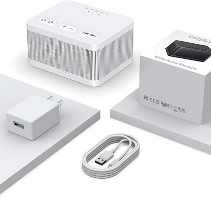 Sound Machine White Noise Machine with 30 Soothing Sounds 36 Levels Volume 5 Timers and Memory Function Effectively Blocks Noise Ideal Sleep Machine for Baby Kids Adults… (White)