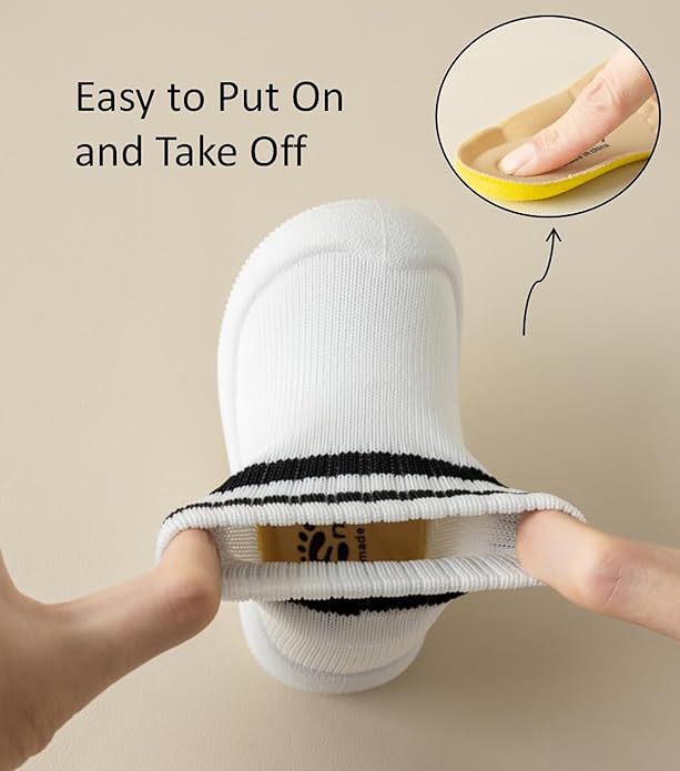 Baby Sock Shoes Toddler Walking Slippers Non-Slip Breathable Stripes Shoes with Soft Rubber Sole for Infant Boys Girls Slip On Sneakers