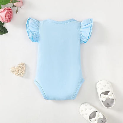 Magic Park 0-24M Infant Girl Romper Baby Girls Solid Color Bodysuit Toddler Ruffle Jumpsuit Shirts Casual Tops Baptism Shirt