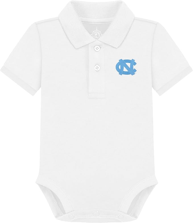 Creative Knitwear College Baby Polo Bodysuit Solid - Team Logo, Multiple Colors, for Boys & Girls (0-12 Months)