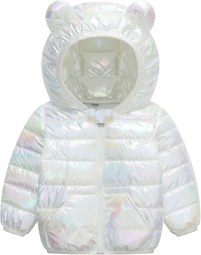 Toddler Winter Coats Puffer Padded Jacket Baby Boys Girls Bear Hoods Down Jacket Light Weight Infant Outerwear