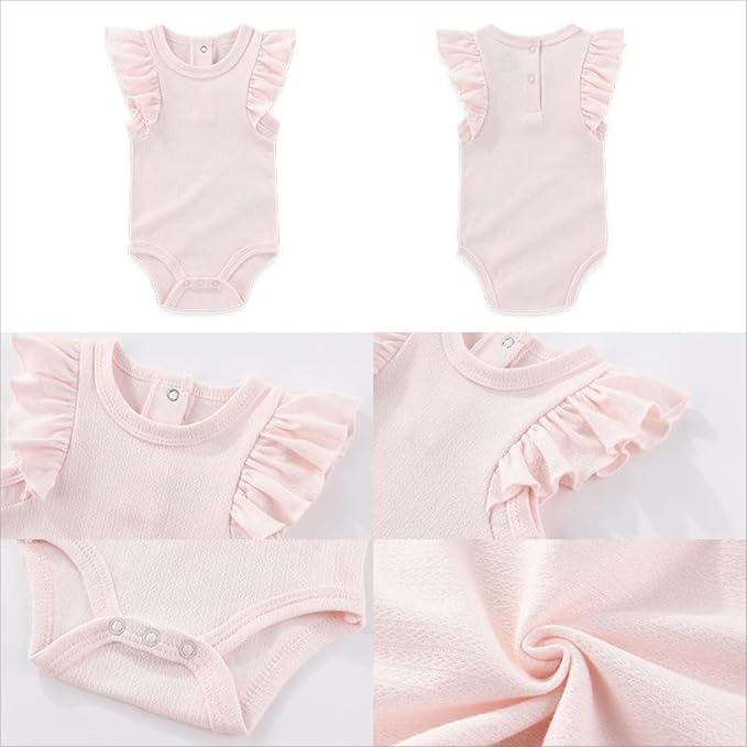 Four Seasons Baby Boy Girl Bodysuits 5-Pack Cotton Comfort Short Sleeve Baby Clothes Soft Infant Outfits