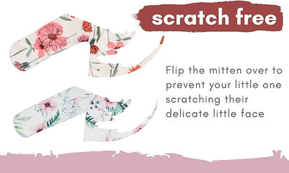 Newborn Baby Boy Long Sleeve Sleeper Gown with Mittens Knotted Gown Coming Home Outfit Nightgown Hat Set 2 Pieces