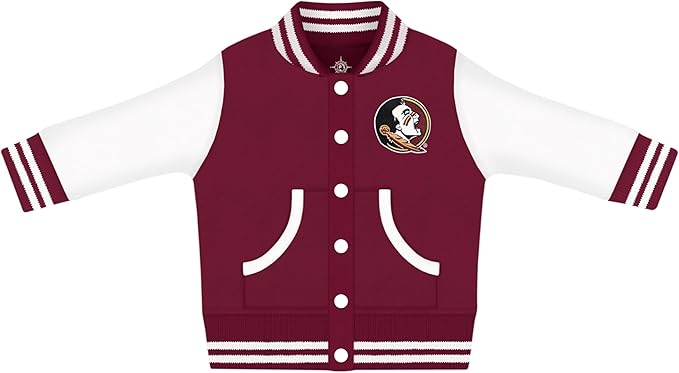 Creative Knitwear College Baby Varsity Jacket Lightweight - Team Logo, Multiple Colors, Unisex, (0 Months - 4T)