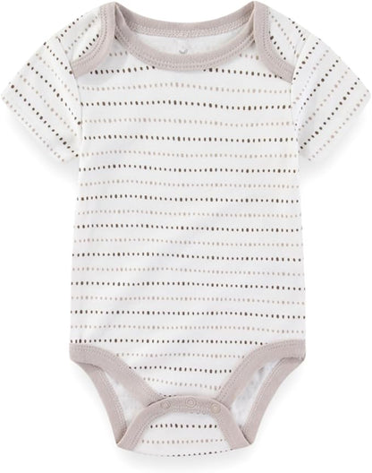 Baby Boy Girl Bodysuit 5 Pack Cotton Short Sleeve Romper Soft Baby Clothes Outfit 0-12 Month