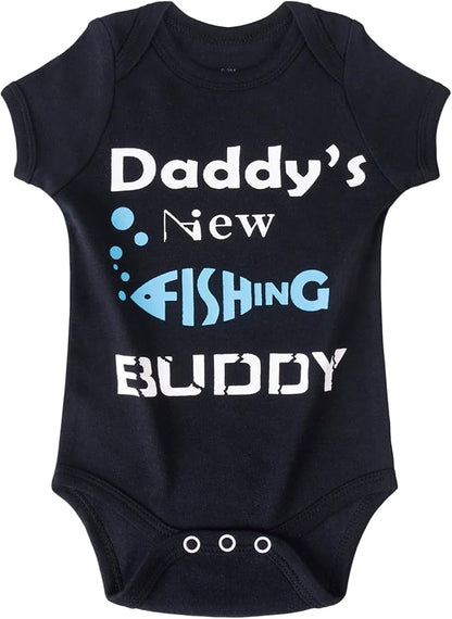 Cnins Funny Baby Bodysuit & Daddy Matching Cotton Outfit for Wild One 1st Birthday, Unisex Newborn Infant Clothes 0-24M