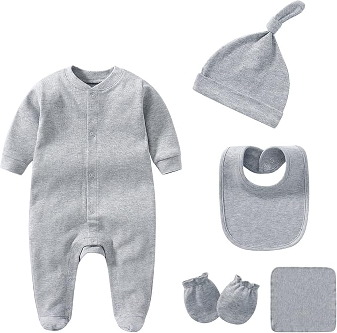 Baby Unisex Baby Cotton Layette Set Gift for Baby Boys Girls Accessories Set Newborn Essentials 0-12 Months